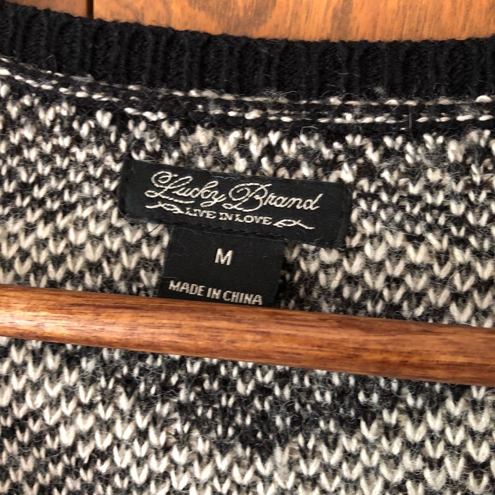 Lucky Brand Wool Blend Live in Love Longline Open Front Sweater. Medium - Picture 12 of 12